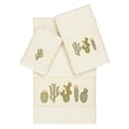 thumbnail image 1 of Authentic Hotel and Spa  Turkish Cotton Cactus Embroidered Cream 3-piece Towel Set, 1 of 4