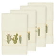 thumbnail image 1 of Authentic Hotel and Spa  Turkish Cotton Cactus Embroidered Cream 4-piece Hand Towel Set, 1 of 3
