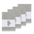 thumbnail image 1 of Authentic Hotel and Spa  Turkish Cotton Cactus Embroidered Light Grey 4-piece Washcloth Set, 1 of 3