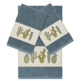 thumbnail image 1 of Authentic Hotel and Spa  Turkish Cotton Cactus Embroidered Teal Blue 3-piece Towel Set, 1 of 5