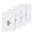 thumbnail image 1 of Authentic Hotel and Spa  Turkish Cotton Cactus Embroidered White 4-piece Washcloth Set, 1 of 3