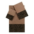 thumbnail image 1 of Authentic Hotel and Spa  Turkish Cotton Cheetah Jacquard Trim Latte Brown 3-piece Towel Set, 1 of 5