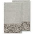 thumbnail image 1 of Authentic Hotel and Spa  Turkish Cotton Cheetah Jacquard Trim Light Grey 2-piece Bath Towel Set, 1 of 3