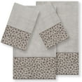 thumbnail image 1 of Authentic Hotel and Spa  Turkish Cotton Cheetah Jacquard Trim Light Grey 4-piece Towel Set, 1 of 5