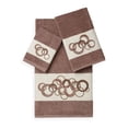 thumbnail image 1 of Authentic Hotel and Spa  Turkish Cotton Circles Embroidered 3 piece Towel Set Latte, 1 of 5