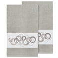 thumbnail image 1 of Authentic Hotel and Spa  Turkish Cotton Circles Embroidered Light Grey 2-piece Bath Towel Set, 1 of 3