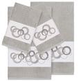 thumbnail image 1 of Authentic Hotel and Spa  Turkish Cotton Circles Embroidered Light Grey 4-piece Towel Set, 1 of 5