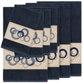 thumbnail image 1 of Authentic Hotel and Spa  Turkish Cotton Circles Embroidered Midnight Blue 8-piece Towel Set, 1 of 4
