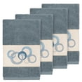 thumbnail image 1 of Authentic Hotel and Spa  Turkish Cotton Circles Embroidered Teal Blue 4-piece Hand Towel Set, 1 of 2