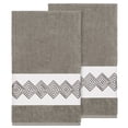 thumbnail image 1 of Authentic Hotel and Spa Turkish Cotton Diamonds Embroidered Dark Grey 2-piece Bath Towel Set, 1 of 3