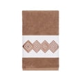 thumbnail image 1 of Authentic Hotel and Spa Turkish Cotton Diamonds Embroidered Latte Brown Hand Towel, 1 of 3