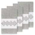thumbnail image 1 of Authentic Hotel and Spa Turkish Cotton Diamonds Embroidered Light Grey 4-piece Hand Towel Set, 1 of 2