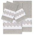 thumbnail image 1 of Authentic Hotel and Spa Turkish Cotton Diamonds Embroidered Light Grey 4-piece Towel Set, 1 of 4