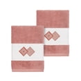 thumbnail image 1 of Authentic Hotel and Spa  Turkish Cotton Diamonds Embroidered Tea Rose 2-piece Washcloth Set, 1 of 2