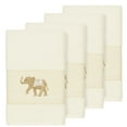 thumbnail image 1 of Authentic Hotel and Spa  Turkish Cotton Elephants Embroidered Cream 4-piece Hand Towel Set, 1 of 3