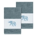thumbnail image 1 of Authentic Hotel and Spa  Turkish Cotton Elephants Embroidered Teal Blue 2-piece Towel Hand Set, 1 of 3