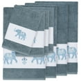 thumbnail image 1 of Authentic Hotel and Spa  Turkish Cotton Elephants Embroidered Teal Blue 8-piece Towel Set, 1 of 4