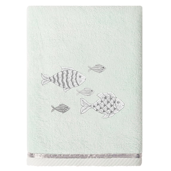 Authentic Hotel and Spa Turkish Cotton Figi 3PC Embellished Towel Set Aqua