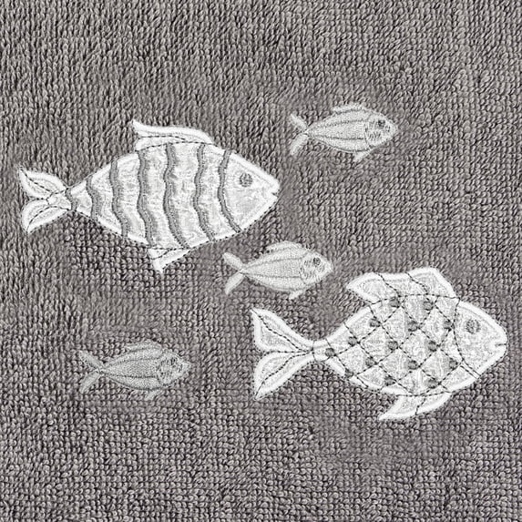 Authentic Hotel and Spa Turkish Cotton Figi 3PC Embellished Towel Set Charcoal