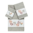 thumbnail image 1 of Authentic Hotel and Spa  Turkish Cotton Floral Vine Embroidered Light Grey 3-piece Towel Set, 1 of 4