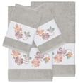 thumbnail image 1 of Authentic Hotel and Spa  Turkish Cotton Floral Vine Embroidered Light Grey 4-piece Towel Set, 1 of 5