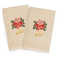 thumbnail image 1 of Authentic Hotel and Spa  Turkish Cotton Holiday Bells Beige Set of 2 Hand Towels, 1 of 2