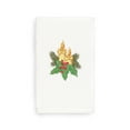 thumbnail image 1 of Linum Home Christmas Candles Embroidered White Turkish Cotton Hand Towel, 1 of 2
