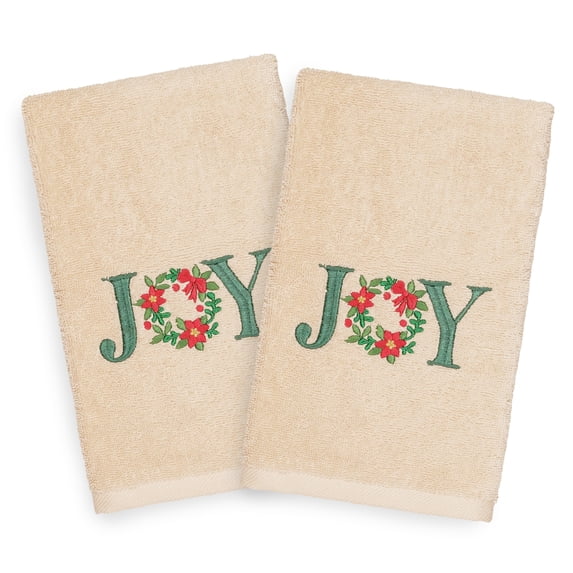 Authentic Hotel and Spa Turkish Cotton Joy Beige Set of 2 Hand Towels