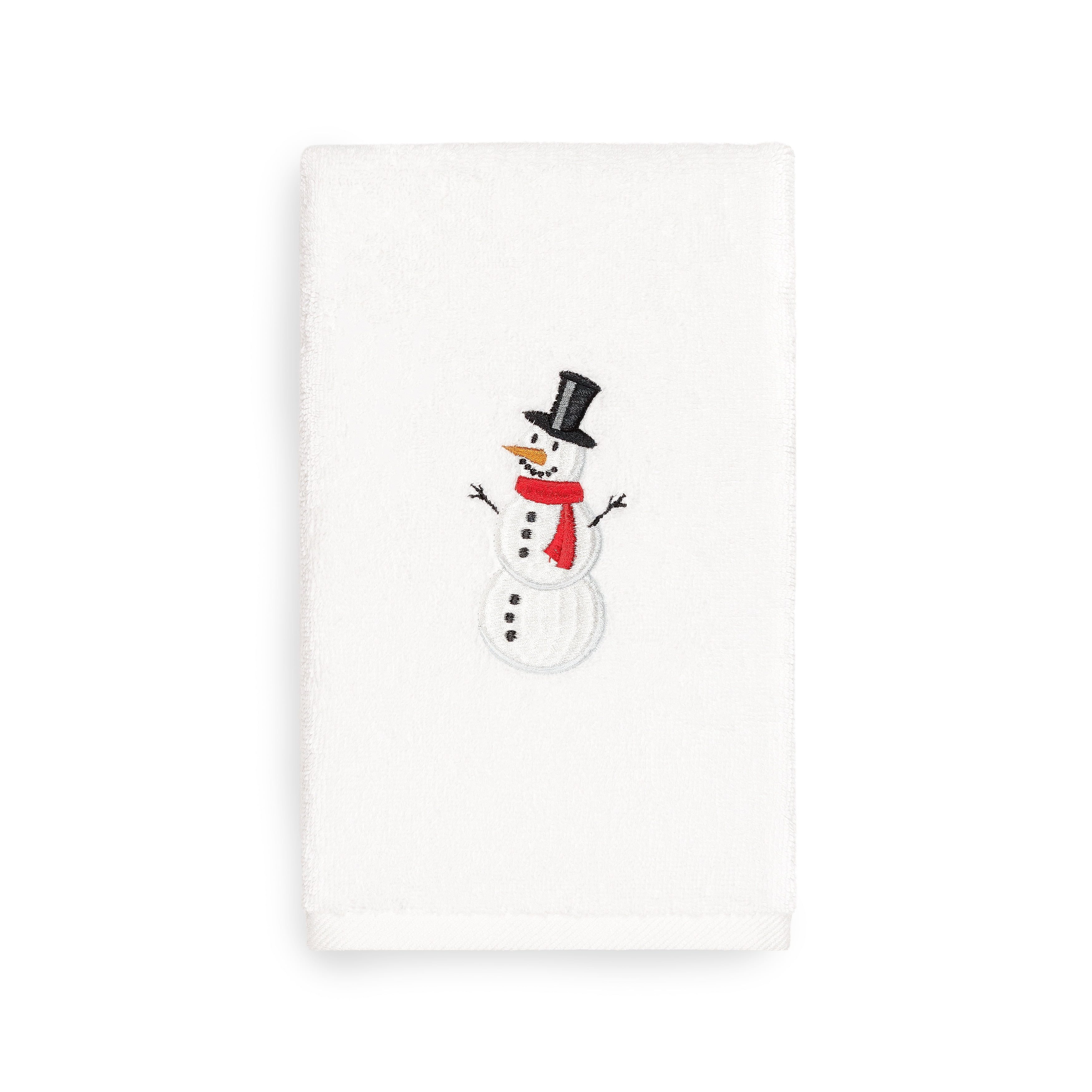 LINUM HOME TEXTILES Authentic Hotel and Spa Turkish Cotton Mr. Snowman on White Hand Towel