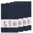 thumbnail image 1 of Authentic Hotel and Spa Turkish Cotton Nautical Embroidered Midnight Blue 4-piece Bath Towel Set, 1 of 3
