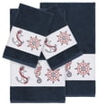 thumbnail image 1 of Authentic Hotel and Spa Turkish Cotton Nautical Embroidered Midnight Blue 4-piece Towel Set, 1 of 4