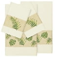 thumbnail image 1 of Authentic Hotel and Spa  Turkish Cotton Palm Fronds Embroidered Cream 4-piece Towel Set, 1 of 4