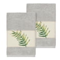 thumbnail image 1 of Authentic Hotel and Spa  Turkish Cotton Palm Fronds Embroidered Light Grey 2-piece Towel Hand Set, 1 of 3