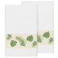 thumbnail image 1 of Authentic Hotel and Spa  Turkish Cotton Palm Fronds Embroidered White 2-piece Bath Towel Set, 1 of 3