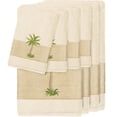 thumbnail image 1 of Authentic Hotel and Spa  Turkish Cotton Palm Tree Embroidered Cream 8-piece Towel Set, 1 of 3