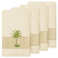 thumbnail image 1 of Authentic Hotel and Spa  Turkish Cotton Palm Tree Embroidered Cream Hand Towels (Set of 4), 1 of 2