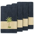 thumbnail image 1 of Authentic Hotel and Spa  Turkish Cotton Palm Tree Embroidered Midnight Blue Bath Towels (Set of 4), 1 of 4