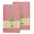 thumbnail image 1 of Authentic Hotel and Spa  Turkish Cotton Palm Tree Embroidered Tea Rose Hand Towels (Set of 2), 1 of 2