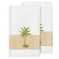 thumbnail image 1 of Authentic Hotel and Spa  Turkish Cotton Palm Tree Embroidered White Bath Towels (Set of 2), 1 of 2