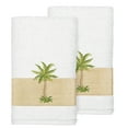 thumbnail image 1 of Authentic Hotel and Spa  Turkish Cotton Palm Tree Embroidered White Hand Towels (Set of 2), 1 of 3