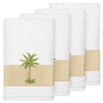 thumbnail image 1 of Authentic Hotel and Spa  Turkish Cotton Palm Tree Embroidered White Hand Towels (Set of 4), 1 of 3