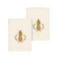 thumbnail image 1 of Authentic Hotel and Spa Turkish Cotton Pineapple Embroidered Cream 2-piece Washcloth Set, 1 of 3