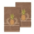 thumbnail image 1 of Authentic Hotel and Spa Turkish Cotton Pineapple Embroidered Latte Brown 2-piece Towel Hand Set, 1 of 2