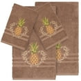 thumbnail image 1 of Authentic Hotel and Spa Turkish Cotton Pineapple Embroidered Latte Brown 4-piece Towel Set, 1 of 4