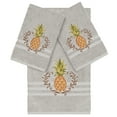 thumbnail image 1 of Authentic Hotel and Spa Turkish Cotton Pineapple Embroidered Light Grey 3-piece Towel Set, 1 of 5
