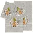 thumbnail image 1 of Authentic Hotel and Spa Turkish Cotton Pineapple Embroidered Light Grey 4-piece Towel Set, 1 of 4