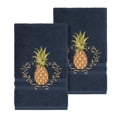 thumbnail image 1 of Authentic Hotel and Spa Turkish Cotton Pineapple Embroidered Midnight Blue 2-piece Towel Hand Set, 1 of 3