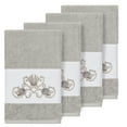 thumbnail image 1 of Authentic Hotel and Spa  Turkish Cotton Shells Embroidered Light Grey 4-piece Hand Towel Set, 1 of 3
