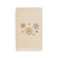 thumbnail image 1 of Linum Home Christmas Snowfall Embroidered Beige Turkish Cotton Hand Towel, 1 of 2