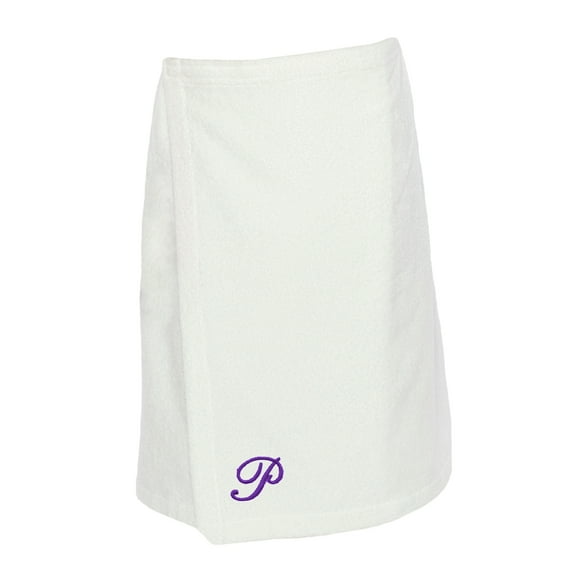 Authentic Hotel and Spa Turkish Cotton Terry Monogrammed White Womens Spa and Shower Towel Wrap White/P